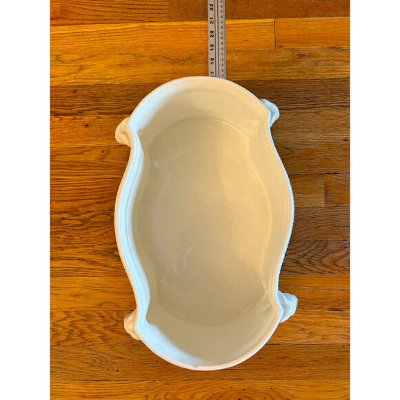 1950’s White Porcelain Cache Pot, Tray  from Alcora with Rams Decoration Rare - Picture 2 of 16